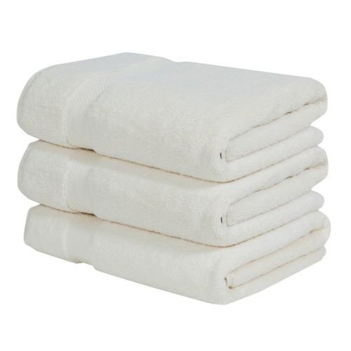 Better Trends 100% Cotton Bath Towel, Pack of 3 (27x54 Inches) Quicker to Dry, Lighter Weight, Super Soft and Absorbent, Ivory