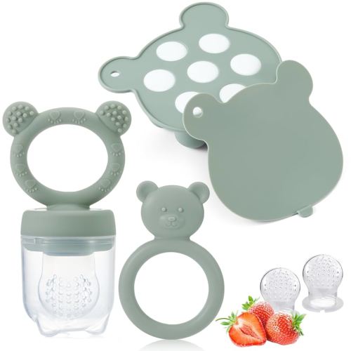 KEERT Baby Fruit Feeder with Popsicle Mold, Teething Teethers for Babies 3-12 Months,Teething Toys for Babies Feeding Gift