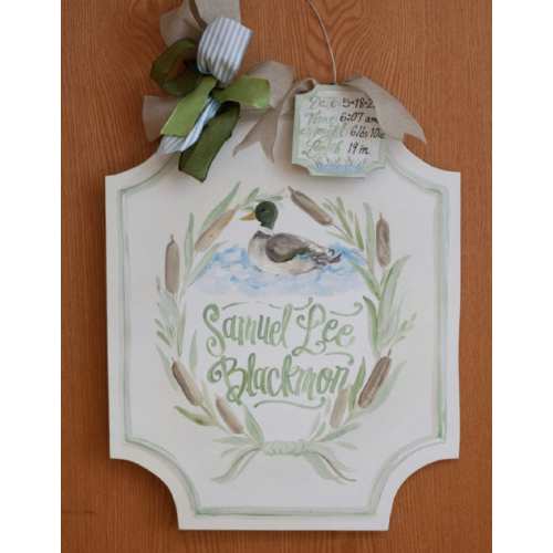 Baby door hanger duck mallard. Southern huntingBOY, door hanger. Hospital door hanger. Baby Girl Door Hanger. Baby Boy Door Hanger. 4-6 week