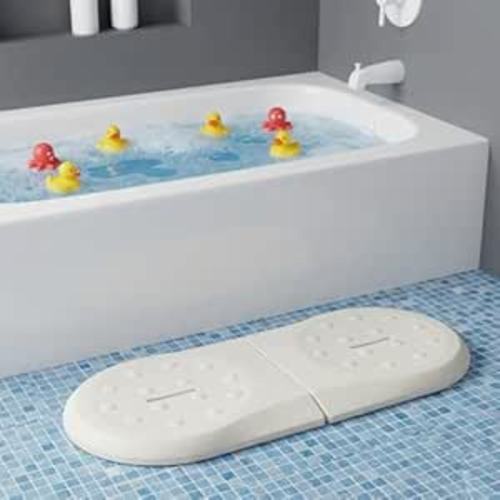 Babylush Bath Kneeler Pad for Baby Bath Time, Waterproof EVA Foam Cushioned Kneeling Mat for Bathtub and Shower, Comfortable Bathroom Kneeling Pad for Parents(Lighting Grey)