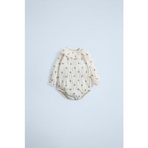 TEXTURED FLORAL BODYSUIT - Light ecru | ZARA United States