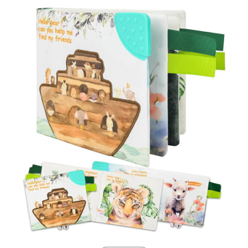 Soft Book, Soft Baby Book with Touch and Feel Pages, Cute Sensory Book for Babies 0-12 Months with Textured Animals,Toddlers Infant Kids Teething Toys Activity Early Education Toys