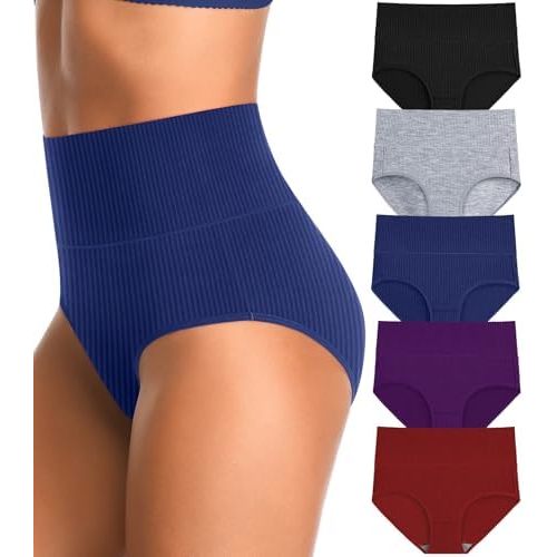 High Waisted Womens Underwear Cotton Tummy Control Postpartum Essentials Full Coverage Panties Soft Comfortable Briefs