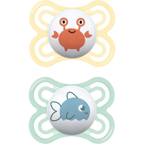 MAM Perfect Baby Pacifier, Patented Nipple, Developed with Pediatric Dentists & Orthodontists, 2 Pack, 0-6 Months, Unisex