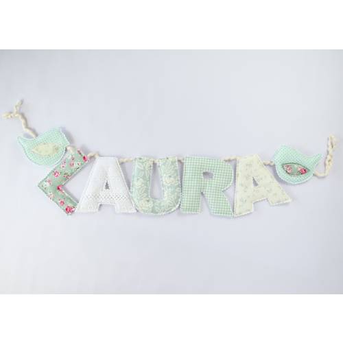 Custom one of a kind, made to order name bunting/garland -4.25 inch tall letters