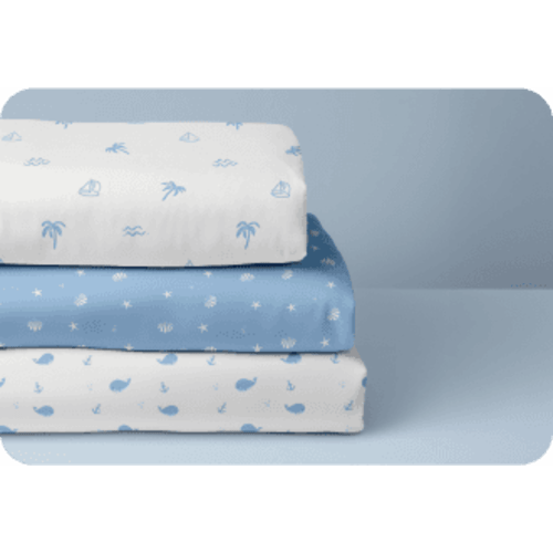 Printed Fitted Sheet | Cradlewise- Tiny Tides