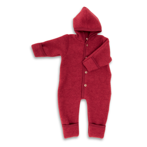 Hooded wool fleece overall