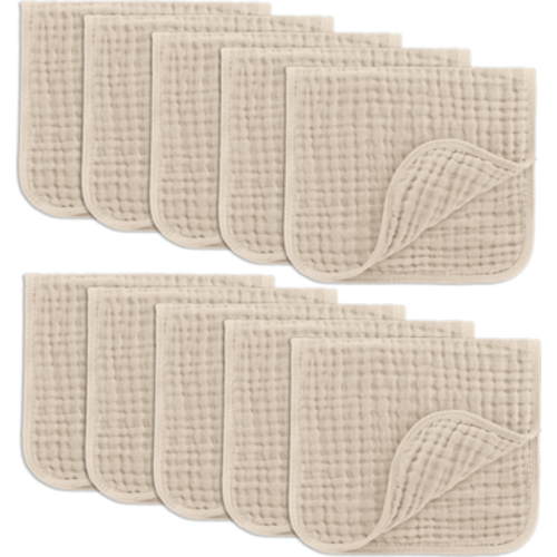 Muslin Burp Cloths - Pack of 10