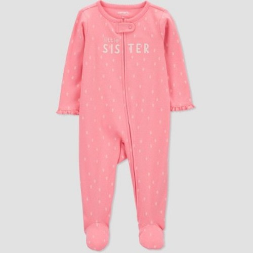 Carter's Just One You® Baby Girls' Little Sister Footed Pajama - Rose Pink