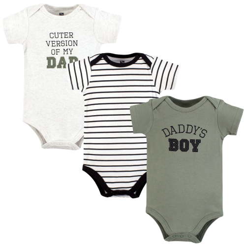 Hudson Baby Infant Boy Cotton Bodysuits, Sage Daddys Boy, 18-24 Months