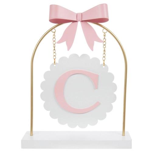 Pink Letter Hanging Wood Sign