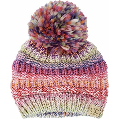 Funky Junque Cozy Toddler Cable Knit Pom Beanie - Warm Winter Hat for Kids