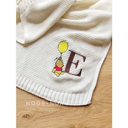 Winnie the Pooh blanket, Winnie the Pooh nursery, baby announcement, piglet tigger,  Knit Baby Blanket, Hospital Newborn Baby Shower Gift