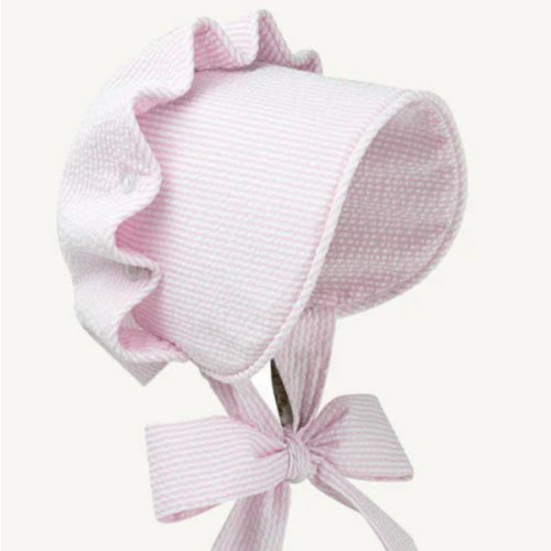 Beaufort Bonnet - Pink Savannah Seersucker