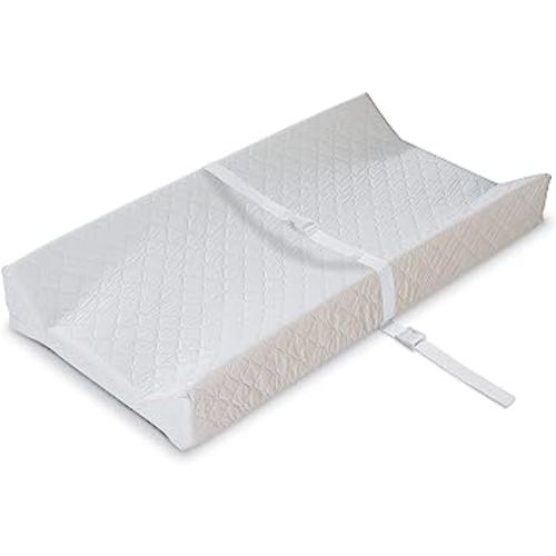 Summer Contoured Changing Pad, 16â€  x 32â€ , White Comfortable & Secure Baby With Security Strap And Two High Curved Sides, Easy To Clean