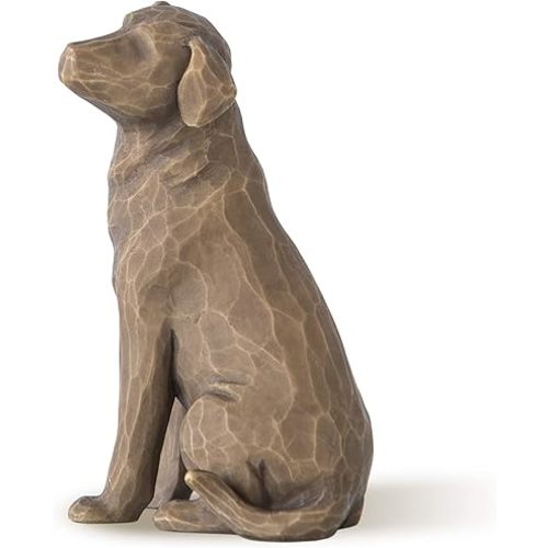 Willow Tree Love My Dog (Dark), Sculpted Hand-Painted Figure