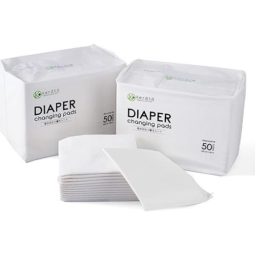 Disposable Changing Pads for Baby, 100 Pack Disposable Changing Pad Liners, Waterproof Disposable Underpads, Ultra Absorbent Super Soft Breathable Diaper Changing Mat 13 x 18 in