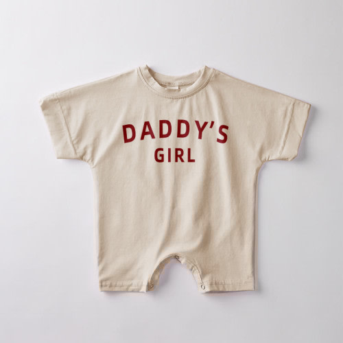 DADDY'S GIRL Baby Beige Casual Romper