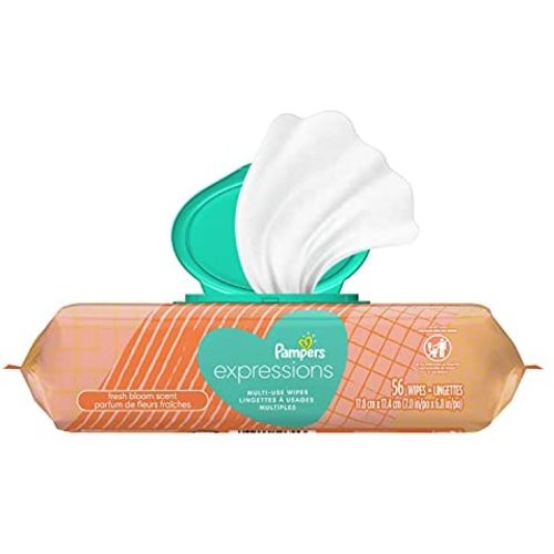 Pampers, Baby Wipes Expressions 3X PopTop Packs, Fresh Bloom Scent, 168 Count