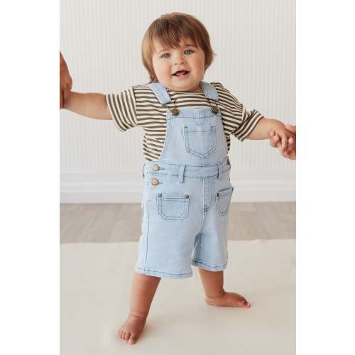 Chase Twill Short Overall - Washed Denim