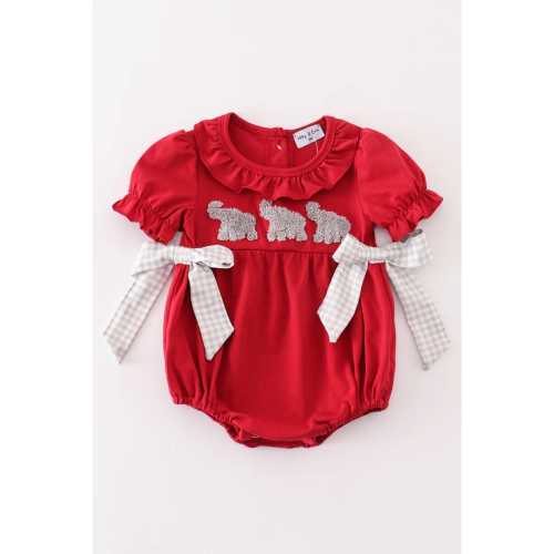 Maroon Alabama french knot girl bubble