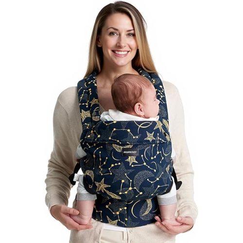 Momcozy Baby Carrier - Ergonomic, Cozy and Lightweight Carrier for 7-44lbs, Effortless to Put On, Ideal for Hands-Free Parenting, Enhanced Lumbar Support, Purehug for Infant to Toddler, Starry Night