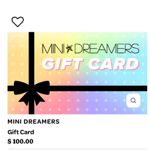 Minidreamers Gift card