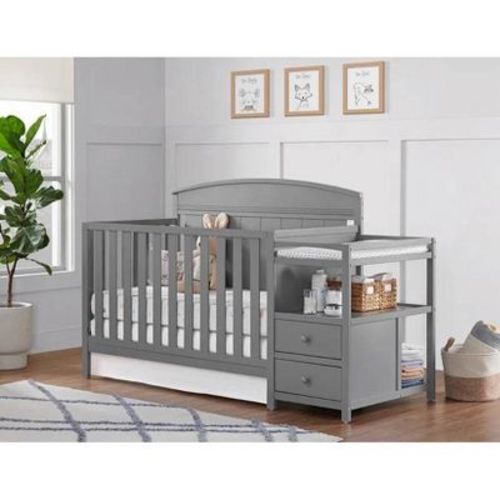 Oxford Baby Pearson Crib and Changer - Dove Gray