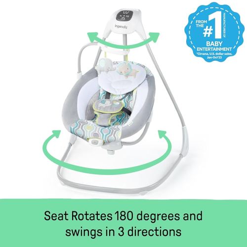 Amazon.com : Ingenuity SimpleComfort Lightweight Compact 6-Speed Multi-Direction Baby Swing, Vibrations & Nature Sounds, 0-9 Months 6-20 lbs (Pink Cassidy) : Baby