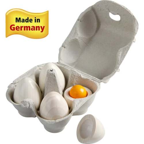 Wooden Eggs with Removable Yolk Play Food - HABA | Maisonette