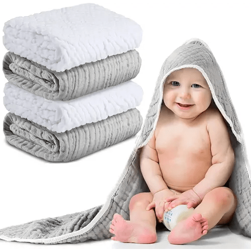 MUKIN Baby Bath Towels, Super Soft Cotton Receiving Blanket for Baby's  Delicate Skin,2Pack Swaddle Blanket for Newborns Toddlers Boy Girl,Baby