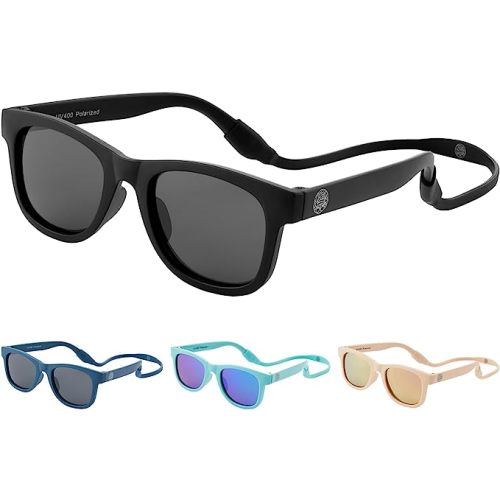 Amazon.com: Flexible Polarized Baby Sunglasses with Strap for Toddler Newborn Infant 0-24 Months (Black) : Clothing, Shoes & Jewelry