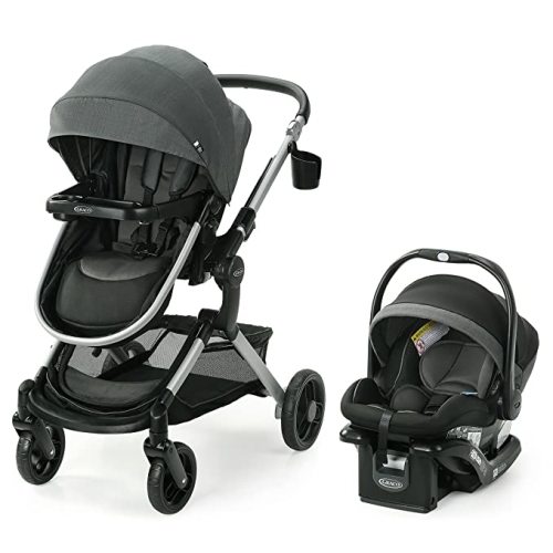 Graco Modes Nest Travel System with Adjustable Reversible Seat, Pram Mode, Lightweight Aluminum Frame, and SnugRide 35 Lite Elite Infant Car Seat, Sullivan
