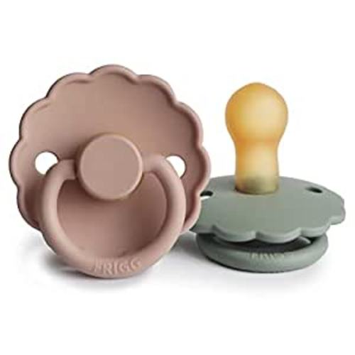 Amazon.com : FRIGG Daisy Natural Rubber Baby Pacifier | Made in Denmark | BPA-Free (Blush/Sage, 0-6 Months) 2-Pack : Baby
