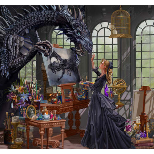 Dragon Artist — 29.5" x 27.6" (75cm x 70cm) / Square with 53 Colors including 3 ABs and 3 Fairy Dust Diamonds / 84,581