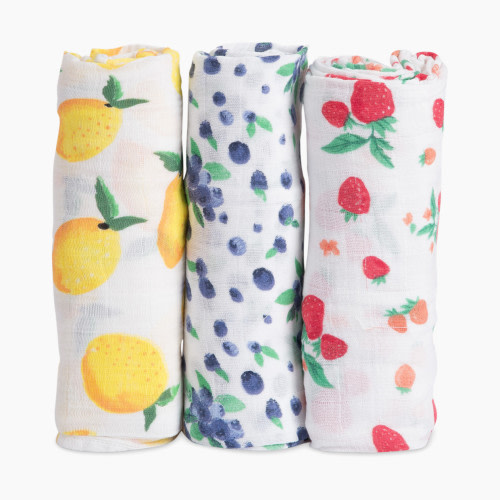 Little Unicorn Cotton Muslin Swaddle 3 Pack - Berry Lemonade