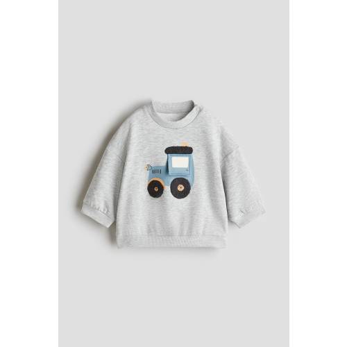 MOTIF-DETAIL BRUSHED-INSIDE SWEATSHIRT
