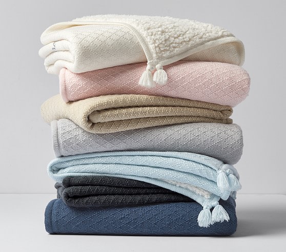 Luxe Cable-Knit Sherpa Baby Blanket