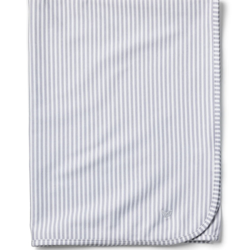 Petite Plume Pima Baby Blanket in Grey Stripes