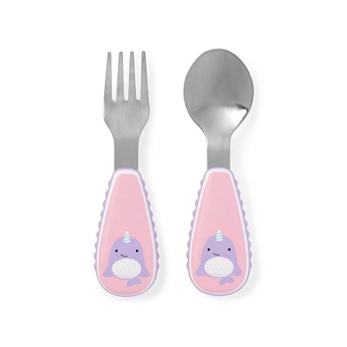 Skip Hop Nova Narwhal Zoo Fork & Spoon Set | David Jones