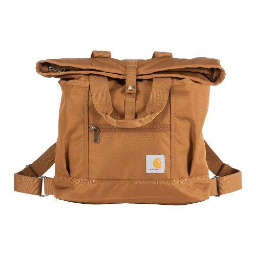 Carhartt Convertible Backpack Tote Bag, Durable with Adjustable Backpack Straps and Laptop Sleeve, Convertible Backpack Tote (Carhartt Brown)
