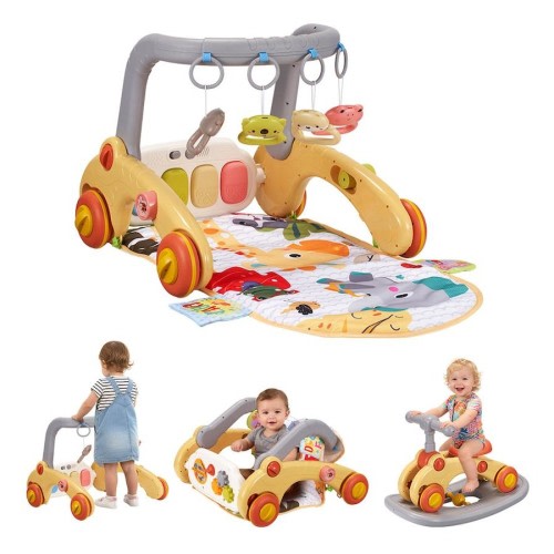 PlayPals 7-in-1 Baby Play Mat Baby Activity Gym Tummy Time w/Music Yellow