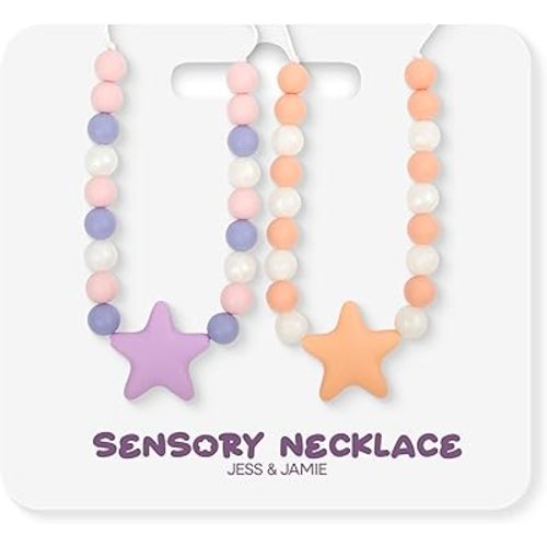 Necklaces for Sensory Kids - (2 Pack) w/Adjustable Strap & Breakaway Clasp - Stylish for Kids Sensory Needs