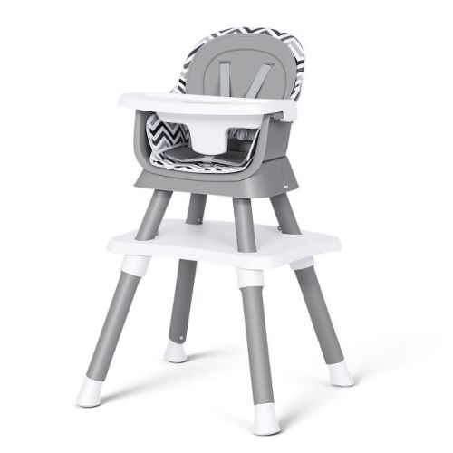TODECARE Baby High Chair, 8 in 1 Convertible Highchair for Baby& Toddler, Booster Seat, Toddler Chair with Safety Harness, Removable Tray, Wavy Grain