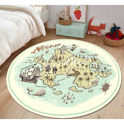 Neverland Patterned Rug, Kid Carpet, Kids Room Decor, Aesthetic Rug, Area Rug, Rug Carpet, Modern Rug, Bedroom Rug, Map Rug, Kids Room Rug,