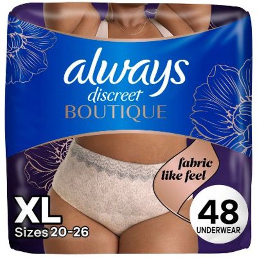 Always Discreet Boutique Underwear Women's Incontinence - Maximum Protection - Extra Large - 48ct