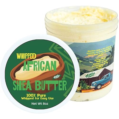Whipped Shea Butter | Moisturizer for Skin, Hair, & Lips | Soothes Dry Skin, Eczema & Stretch Marks | African - 100% Pure & Unrefined | Sustainably Sourced | 8oz