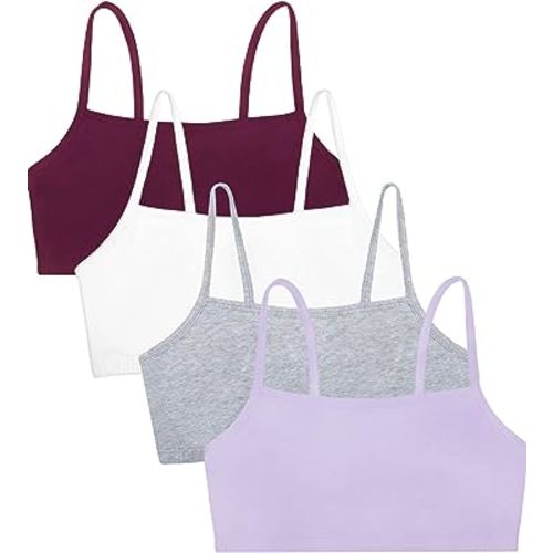 Fruit of The Loom Womens Spaghetti Strap Cotton Pullover Sports Bra Value Pack