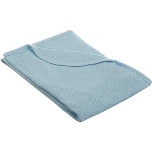 American Baby Company 100% Cotton Thermal Waffle Swaddle Blanket, Soft, Breathable & Stretchy, Blue, 30" x 40" for Boys and Girls, Perfect for Swaddling, Travel and Gifting
