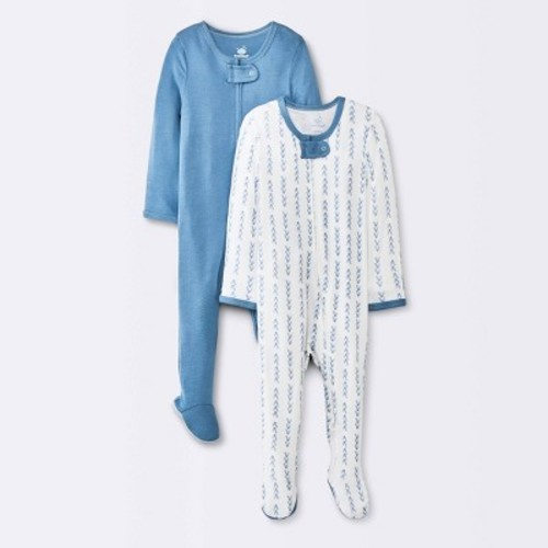 Baby Boys' 2pk Modal Blend Sleep N' Play - Cloud Island™ Light Blue 0-3M